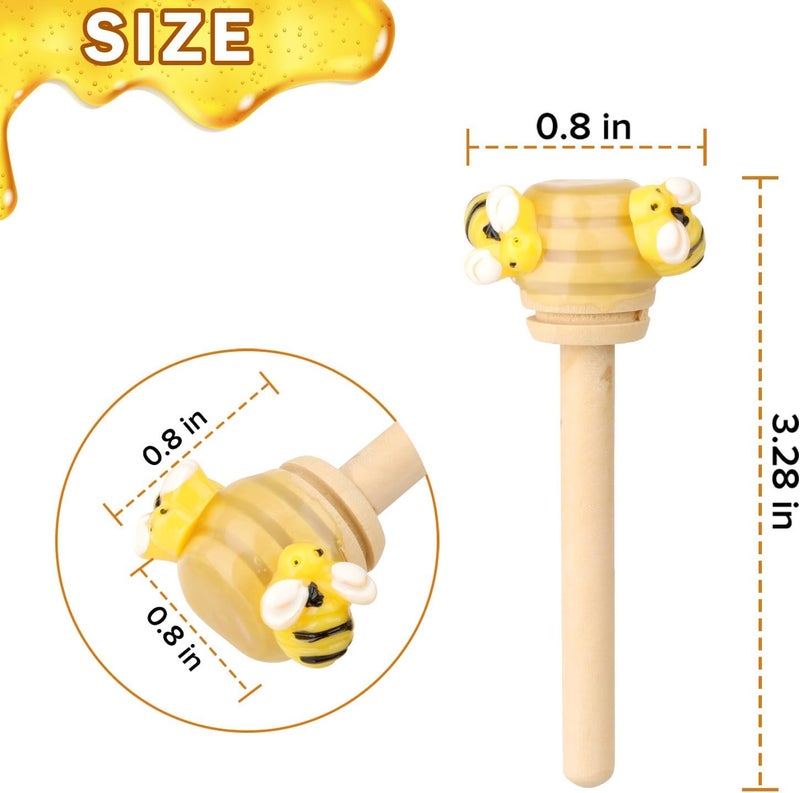 WixiTool 6 Pcs Bee Tiered Tray Decor, Faux Honey Mini Bee Wood Dippers, Honeycomb Stick with Fake Bumblebee Decors,Spring Summer Farmhouse Tabletop Display Centerpieces, Housewarming Wedding Party Gift - Image 2