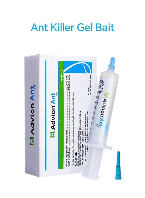 Syngenta Advion Ant Gel Bait, 1 30-Gram Tube, 1 Plunger and 1 Tip, Effective Ant Bait, Formulated with 0.05% Indoxacarb, Indoor and Outdoor Use, Ant Killer Gel for Control of Most Major Ant Species