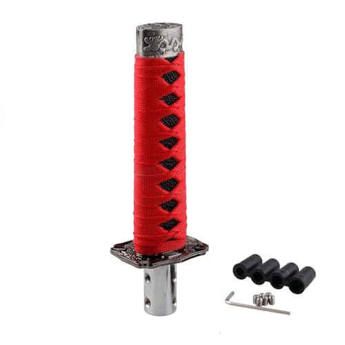 RYANSTAR RACING RYANSTAR Gear Shift Knob Sword Shift Knobs Katana Samural Shift Gear Lever Universal Fit for Manual Cars Most Automatic Cars with 4 Adapters Red + Black - Image 1