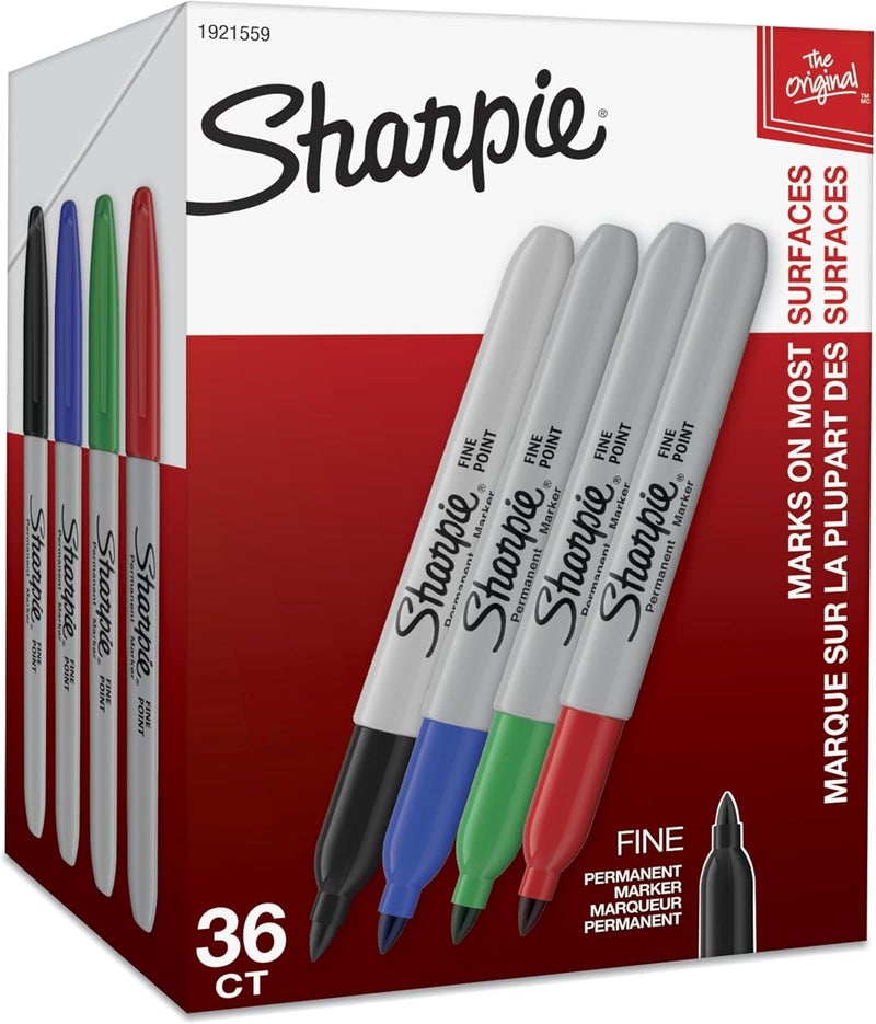 Sharpie Permanent Markers, Fine Point, Assorted Colors, 36 Count - Image 1