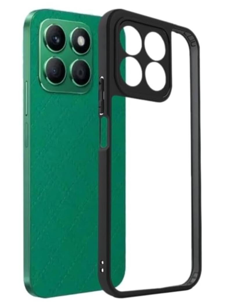 Case Cover Shockproof Hard PC Back Soft TPU Frame Anti-yellowing Slim Protective Cover Compatible with Honor X8B (Black) - Image 1