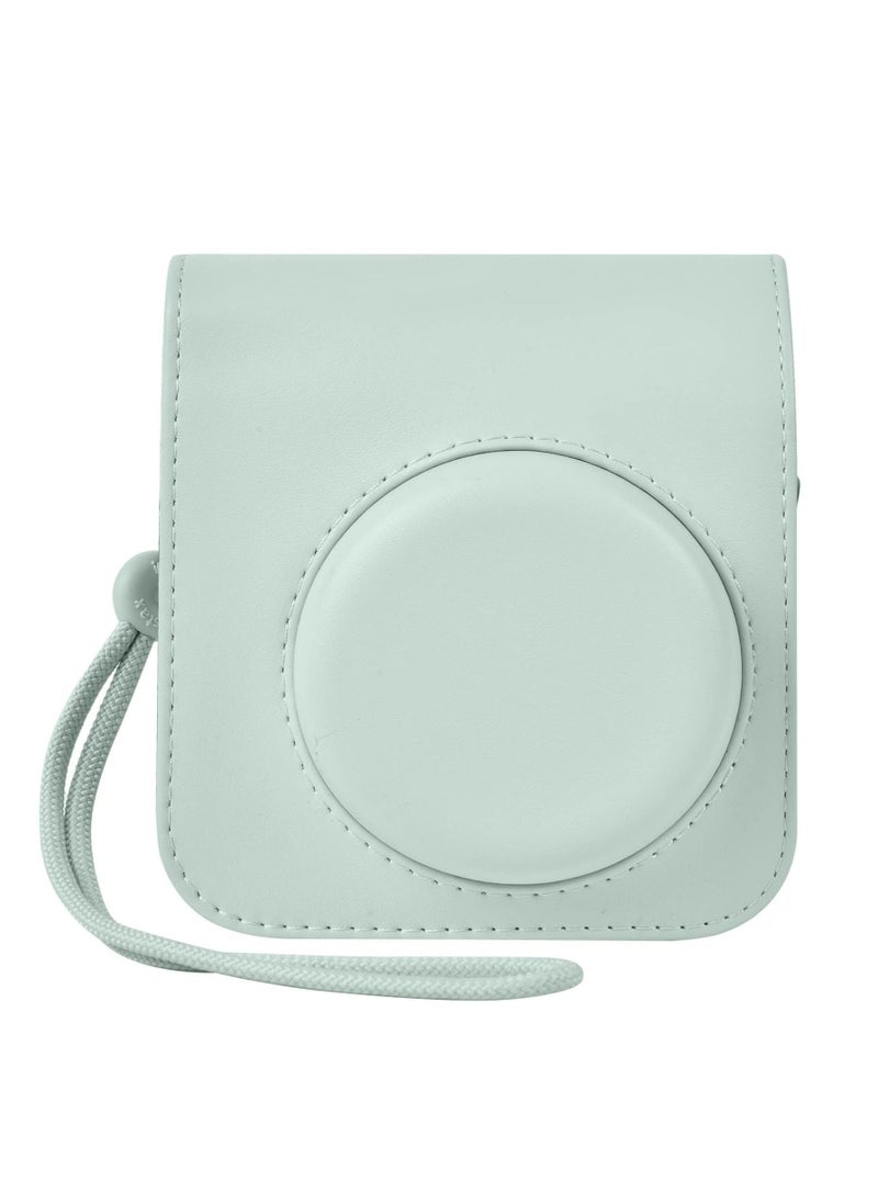 Generic PU Leather Camera Case Compatible with Instax Mini 12 Instant Camera with Adjustable Strap and Pocket Green Storage Bag  - Image 1