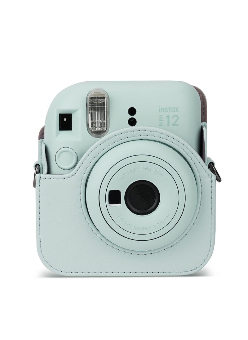 Generic PU Leather Camera Case Compatible with Instax Mini 12 Instant Camera with Adjustable Strap and Pocket Green Storage Bag  - Image 2