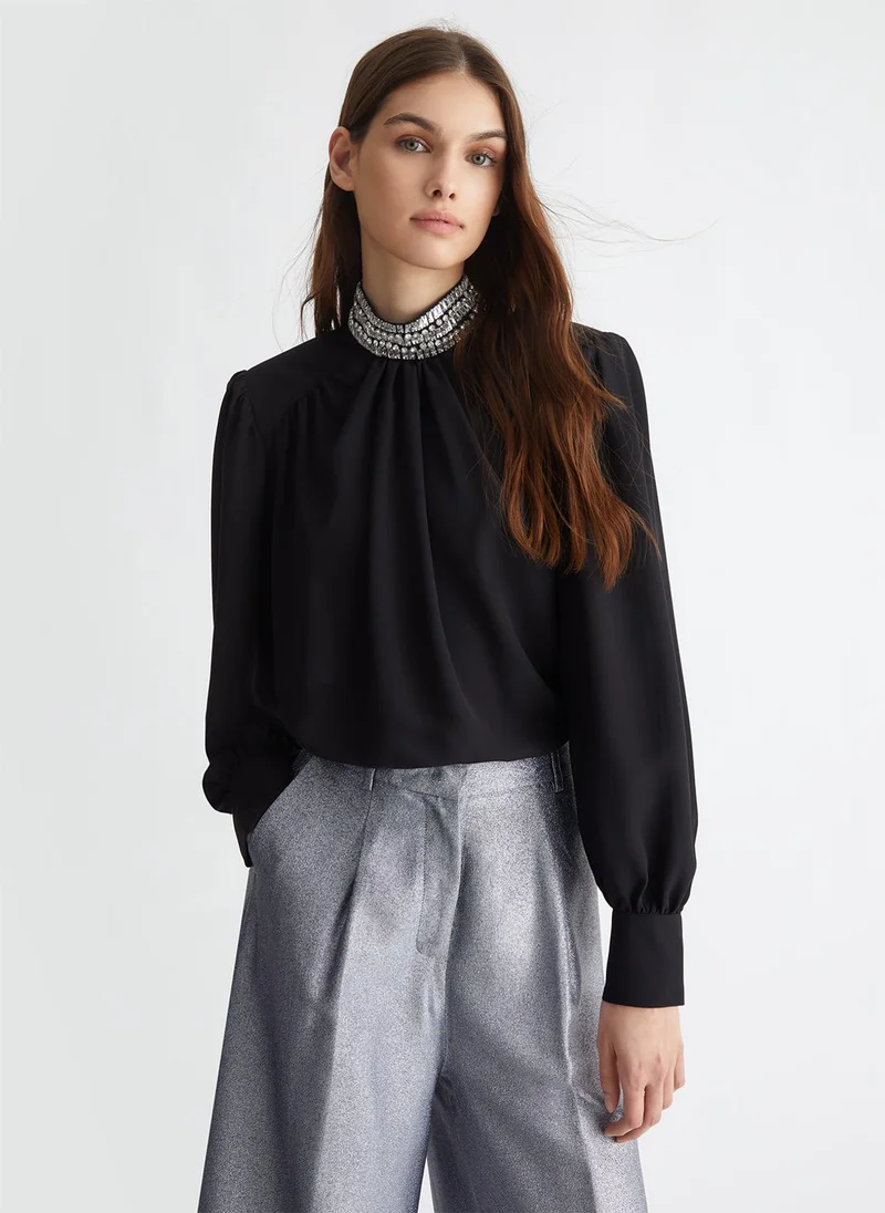 Liu Jo Georgette blouse with rhinestones