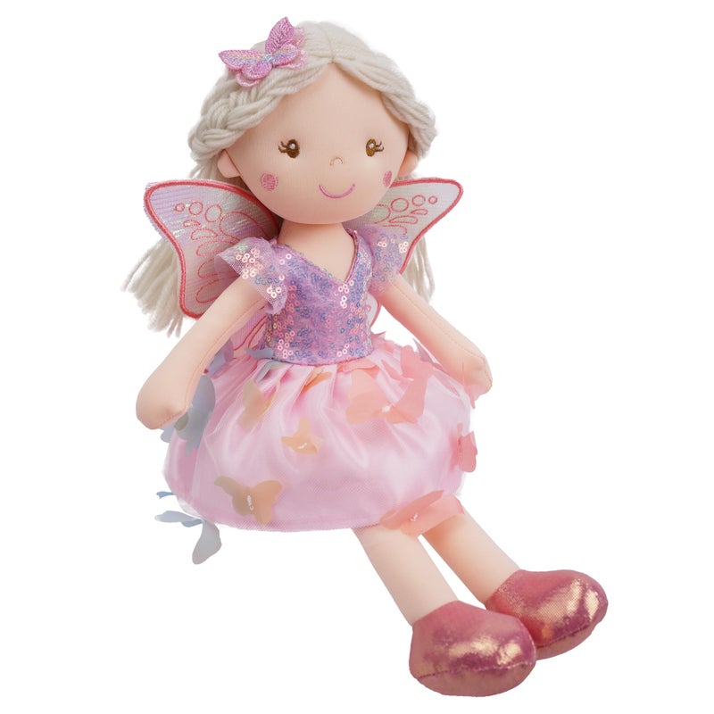 June Garden 15" Lunabelle The Fluttering Blossom Fairy Doll â€“ Soft Plush Fairy Toy with Multicolor Butterfly Skirt â€“ Enchanted Garden Collection - Image 2