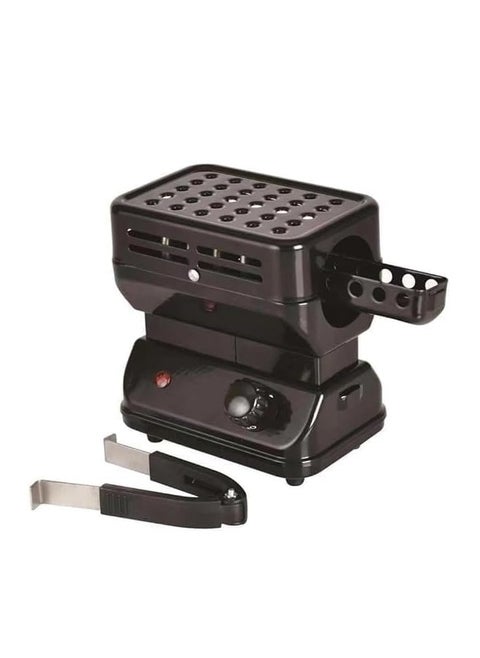 360-Degree Heating - Electric Charcoal Stove with Dual Zones and Detachable Tongs, Perfect for All Your Cooking Needs (multicolor)