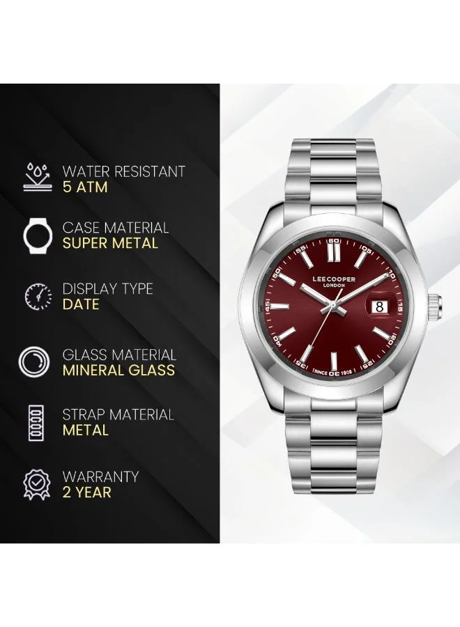 Lee Cooper  Men's Metal DATE Watch LC08189.380 - 41 mm for Men | Best Price UAE
