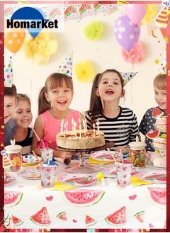 HomarKet 77PCS Watermelon Happy Birthday Party Supplies Kit Serve 10,Includes Disposable Dinner Plates, Dessert Plates, Napkins, Cups,Tablecloth and Banner, Perfect for Birthday Party Anniversary Decoration  - Image 2