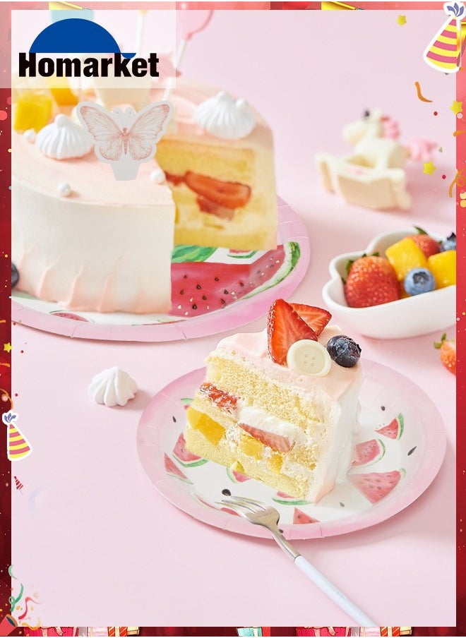 HomarKet 77PCS Watermelon Happy Birthday Party Supplies Kit Serve 10,Includes Disposable Dinner Plates, Dessert Plates, Napkins, Cups,Tablecloth and Banner, Perfect for Birthday Party Anniversary Decoration  - Image 4