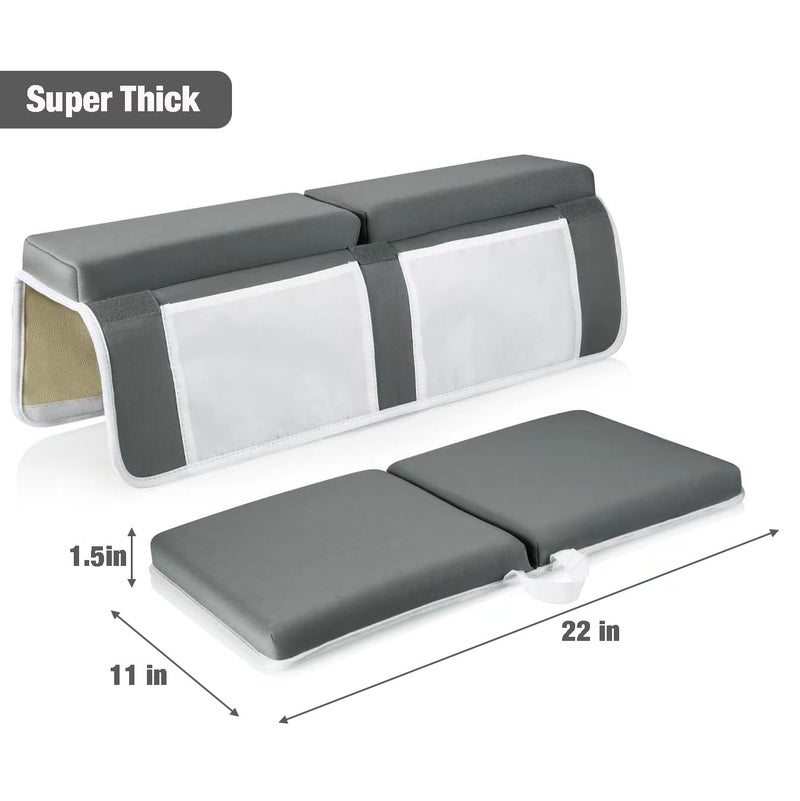 PandaEar Comfortable Baby Bath Kneeler and Elbow Rest Pad Set, Non-Slip Bathtub Kneeling Pad for Bathing Baby Tub Knee Mat, Bath Pad for Tub, Bath Tub Cushion Mat with Toy Organizer Storage Pockets - Image 3
