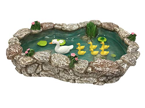 GlitZGlam Duck Pond -Mother and Ducklings! A Miniature Duck Pond for a Miniature Fairy Garden and Miniature Garden Accessories - Image 3