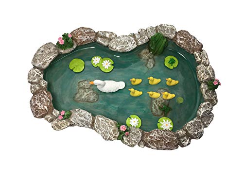 GlitZGlam Duck Pond -Mother and Ducklings! A Miniature Duck Pond for a Miniature Fairy Garden and Miniature Garden Accessories - Image 2