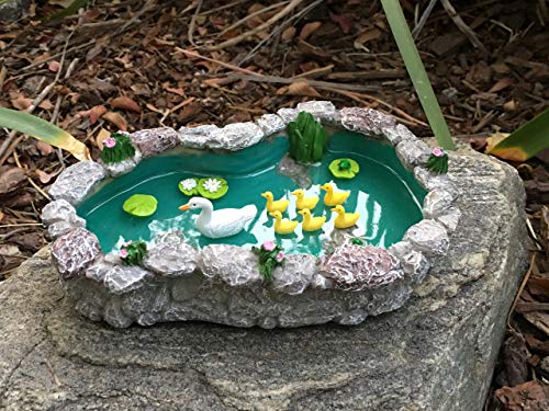 GlitZGlam Duck Pond -Mother and Ducklings! A Miniature Duck Pond for a Miniature Fairy Garden and Miniature Garden Accessories - Image 4