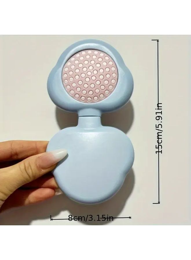 Portable Air Cushion Comb Mirror 3 in 1 Hair Brush Detangling Styling Tool Purple - Image 5