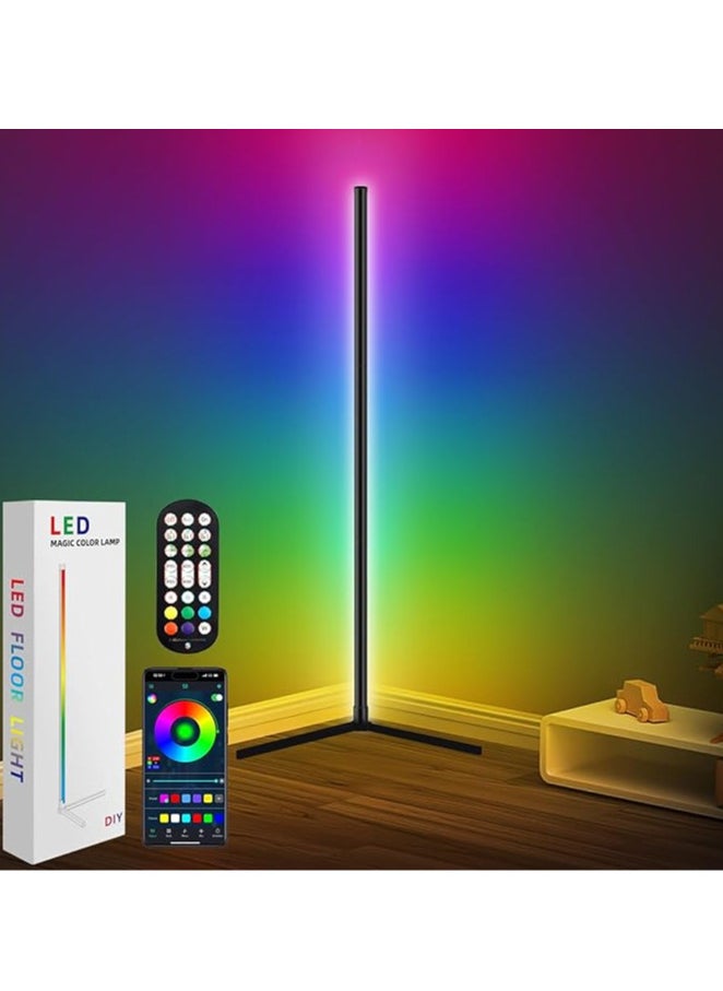 ار جي بي مصباح أرضي LED ذكي RGB قابل للتعتيم مع مزامنة الموسيقى وتغيير لون التطبيق والتحكم عن بعد 118 سم قابس المملكة المتحدة 20 وات  - Image 2