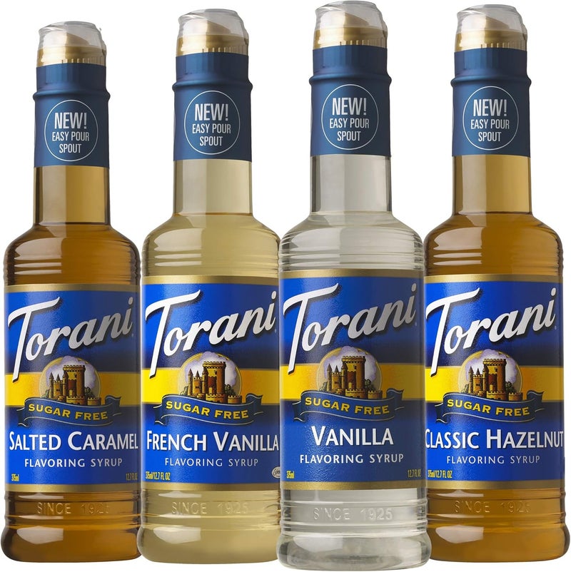 Torani Sugar Free Syrup Coffeehouse Variety Pack - 12.7 Ounce Bottles (Pack of 4) - Image 1