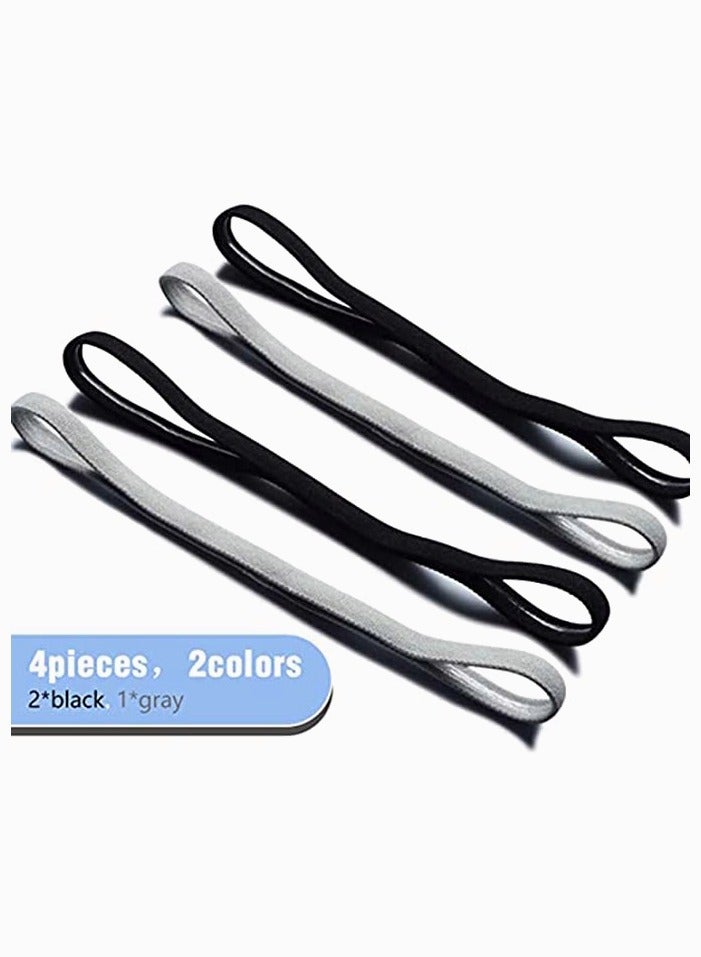 Zikra 4 Pieces Thick Non-Slip Elastic Sport Headbands Football Hair Headbands for Women and Men - Image 2