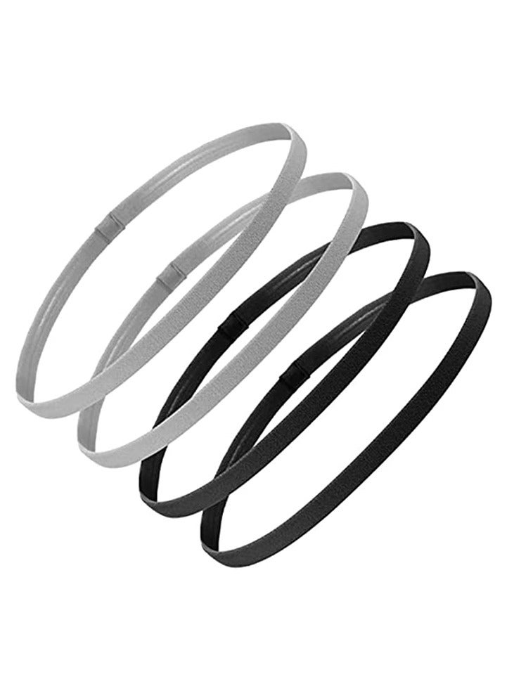 Zikra 4 Pieces Thick Non-Slip Elastic Sport Headbands Football Hair Headbands for Women and Men - Image 1