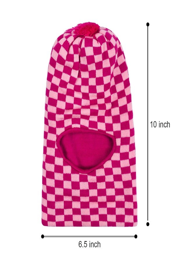 Queen Style Woolen Kids Monkey Caps for Boys and Girls (Fit for Age 1-3 Years- Pack of 2) (Pink & Sky Blue) - Image 4