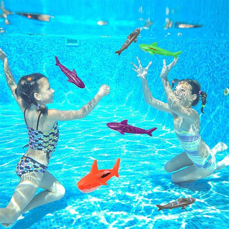 Luckam 20 قطعة لعبة غوص في المسبح تحت الماء رمي الغوص انزلاق سمكة القرش ألعاب انزلاق السباحة صواريخ مائية صغيرة ألعاب تدريب الغوص لتعلم السباحة - Image 5