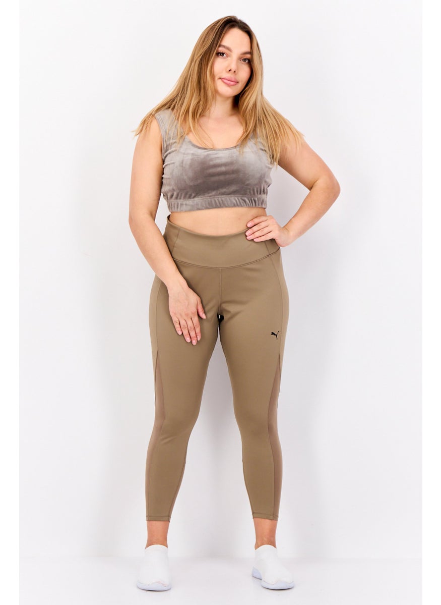 PUMA Women Sportswear Fit Training Leggings, Taupe  - Image 4