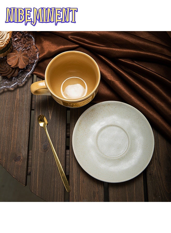NIBEMINENT Middle Eastern-Inspired Ceramic Coffee Cup with Copper Accent - Insulated, Reusable, Perfect for Home & Holiday Gifts  - Image 4