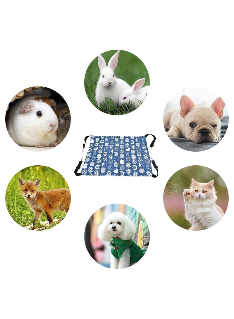 أرجوحة من القماش للقطط، أرجوحة معلقة للقطط، أرجوحة قفص للحيوانات الأليفة، ناعمة ومسامية، موصى بها للحيوانات الأليفة التي يقل وزنها عن 6 كجم، مناسبة للقطط والكلاب والأرانب والهامستر، إلخ. 53 × 35 سم - Image 5