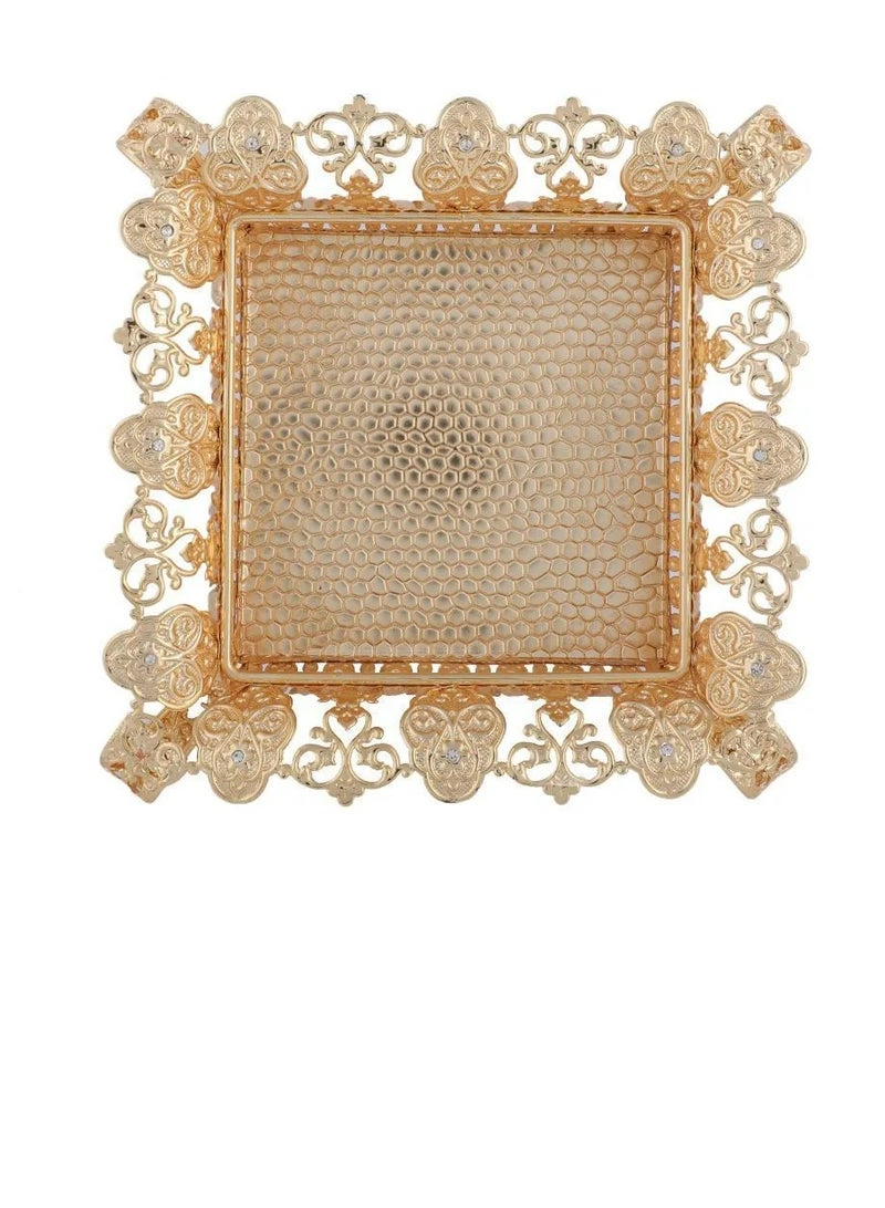 Abraj Crafted Tray (Gold) - Image 1