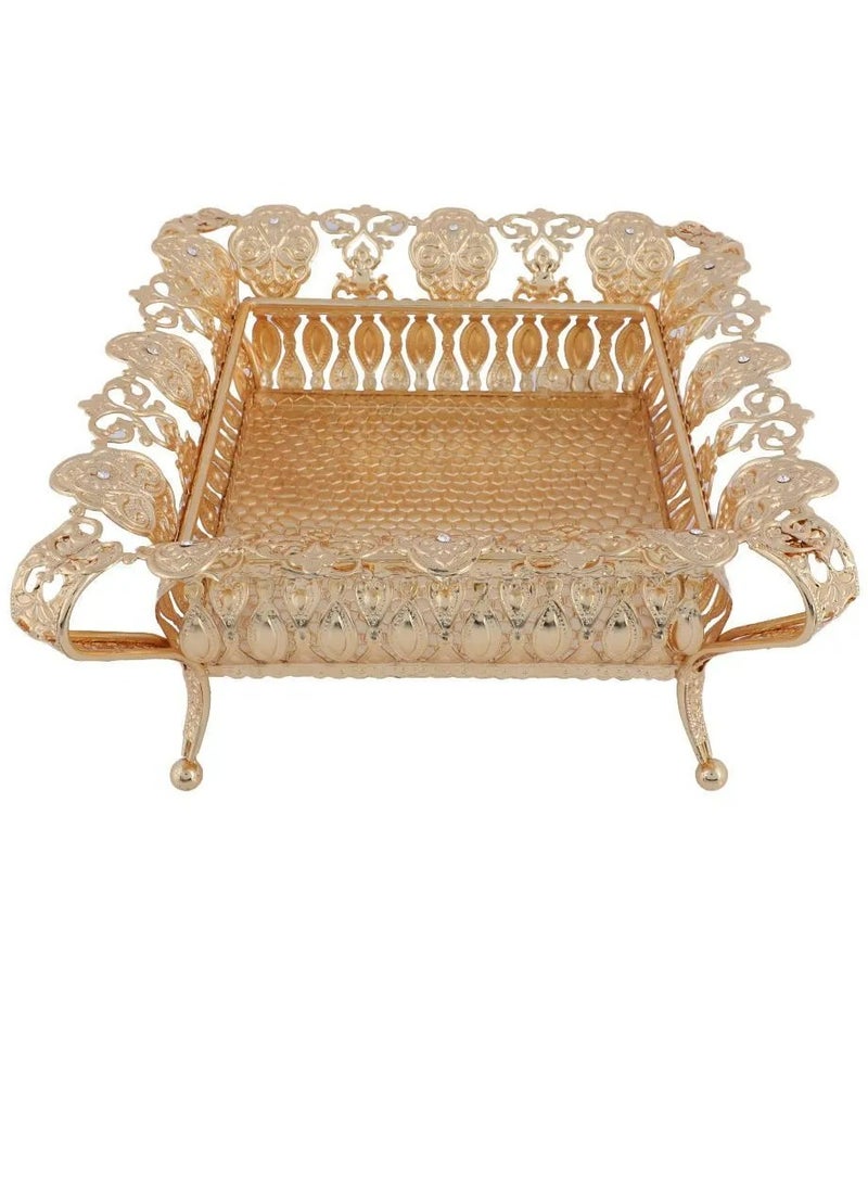 Abraj Crafted Tray (Gold) - Image 2