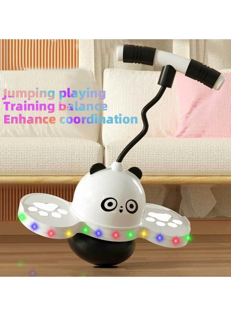 Panda Pogo Ball with Colorful Light for Kids, Balance Coordination Trick Bounce Board Pop Ball Cool Fun Challenge Indoor Outdoor Toys Pogo Jumper Gifts for Boys Girls  - Image 3