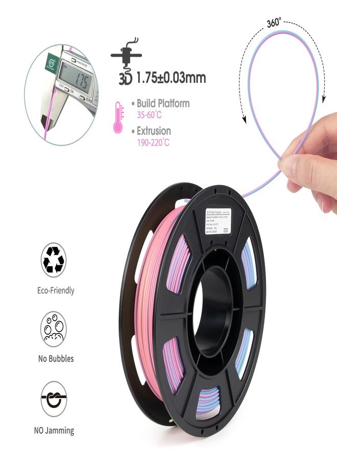 iSANMATE Matte Tri Color Filament Bundle, 3-in-1 Color Rainbow Filament Bundle, 3D Printer Filament Coextrusion 3D Filament, Rapid Magic Color Change Filament 1.75mm,250g*4 - Image 2