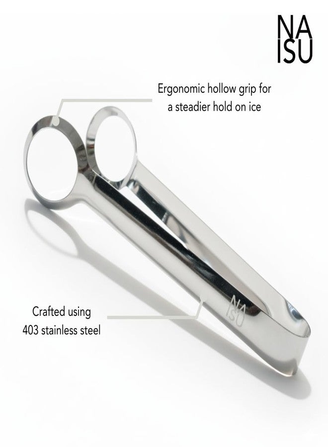 NAISU Premium Clear Ice Tongs, 430 Stainless Steel for Precision Grip for Clear Ice Spheres, Rust-Resistant for Bar & Home Use, Ice Ball Tongs, Ice tong for whisky ice - Image 3
