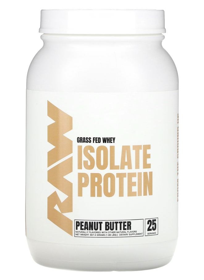 Raw Nutrition Grass Fed Whey Isolate Protein Peanut Butter 1.89 lb (857.5 g) 
