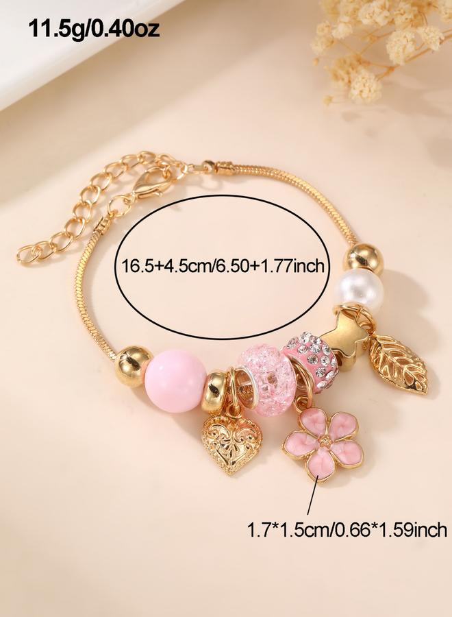 Take Two Pink Floral Charm Bracelet - Image 5