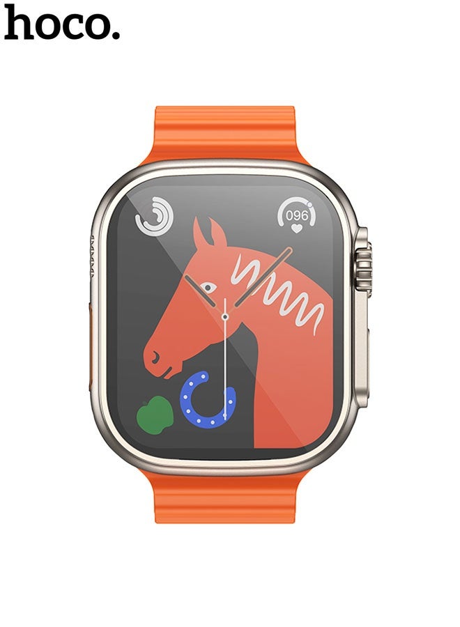 hoco. HOCO Y12 Smart Sports Watch (Call Version) Orange/Gold - Image 1