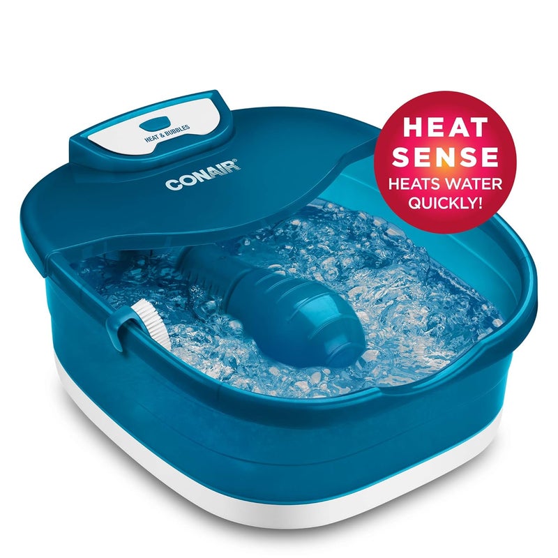 Conair Pedicure Foot Spa Bath with Heat reaching 104 Degrees Massaging Foot Rollers Soothing Bubbles Pumice Stone and Nail Brush Included - Image 2