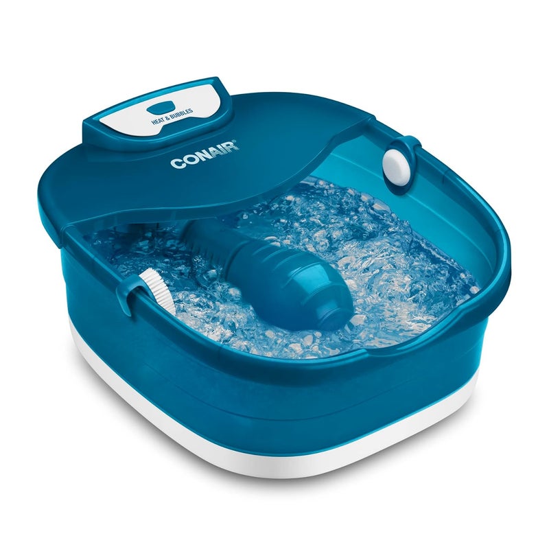 Conair Pedicure Foot Spa Bath with Heat reaching 104 Degrees Massaging Foot Rollers Soothing Bubbles Pumice Stone and Nail Brush Included - Image 1