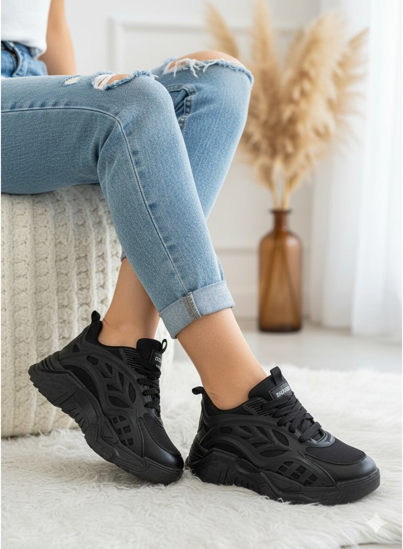 فيبراندا حذاء رياضي عصري للنساء L-546-اسود - Image 1