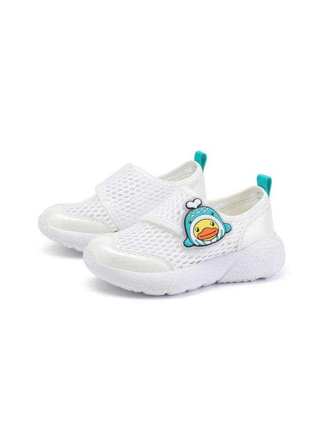 B.duck Kids' Sports Shoes Boys' Summer White Shoes Girls' Breathable Mesh Shoes 6919 White 27 - Image 3