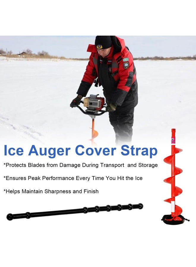 Antrys Power Blade Protectors Compatible with Eskimo, Ice Auger Guard Strap for Hand and Power Winter Ice Fishing Accessories, Shockproof Rubber Guard Bungee Strap for Ice Auger Blades Cover 11" Long-2 Pack - Image 3