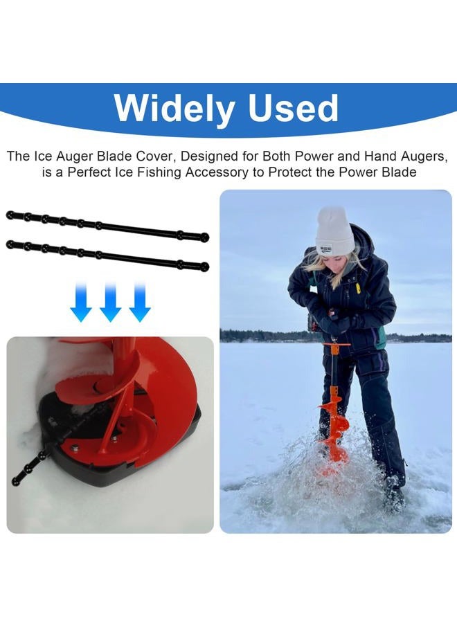 Antrys Power Blade Protectors Compatible with Eskimo, Ice Auger Guard Strap for Hand and Power Winter Ice Fishing Accessories, Shockproof Rubber Guard Bungee Strap for Ice Auger Blades Cover 11" Long-2 Pack - Image 4