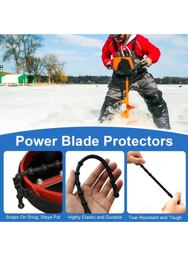 Antrys Power Blade Protectors Compatible with Eskimo, Ice Auger Guard Strap for Hand and Power Winter Ice Fishing Accessories, Shockproof Rubber Guard Bungee Strap for Ice Auger Blades Cover 11" Long-2 Pack - Image 5