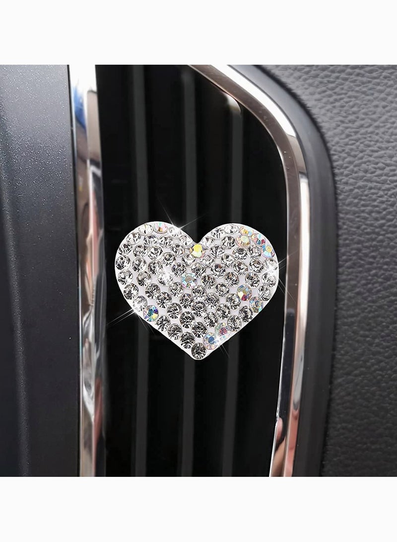 SYOSI Diamond Heart Shaped Car Air Vent Aroma Diffuser Clip, Silver (Pack of 2) - Image 5