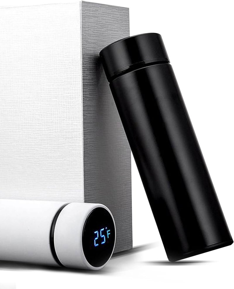 YANEK Smart Water Bottle Stainless Steel – Travel Mug with Smart LCD Touch Screen Temperature Display, Leak-Proof, Hot & Cold Beverage Flask, Ideal for Trave, Gym, Office, & Daily Use (BLACK) - Image 1