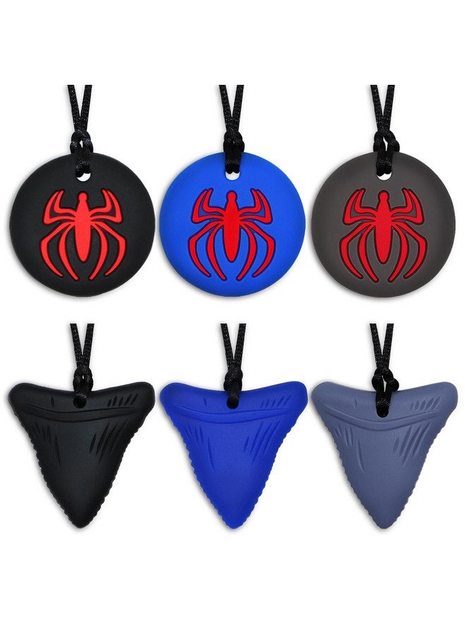 MaberryTech Direct Chew Necklaces for Sensory Kids Boys, 6 Pack Chewy Necklace Sensory Toys for Kids with Autism, ADHD, SPD, Silicone Adult Chew Toys Teething Necklace Reduce Chewing Biting Fidgeting - Image 1