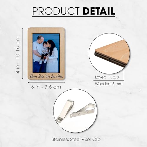 Hangwoous Drive Safe I Love You Car Visor Clip - Drive Safe Photo Car Visor Clips For Dad, Mom, Husband - Fathers Day Gift 2025 - Polaroid Picture Holder For Cars - Cars Sun Visors Photo Clip - New Driver Gifts - Image 3