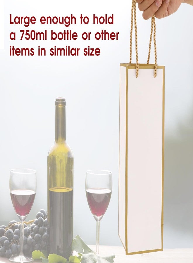 Styquenzer Wine Gift Bags 2 PCS Luxury Wine Bottle Gift Bags, 4"X4"X13.8" Reusable Liquor Bag with Gold Foil Print, Gold Foil White Wines Bag for Party Wedding Party Anniversary ChampagneBag with Handles - Image 3