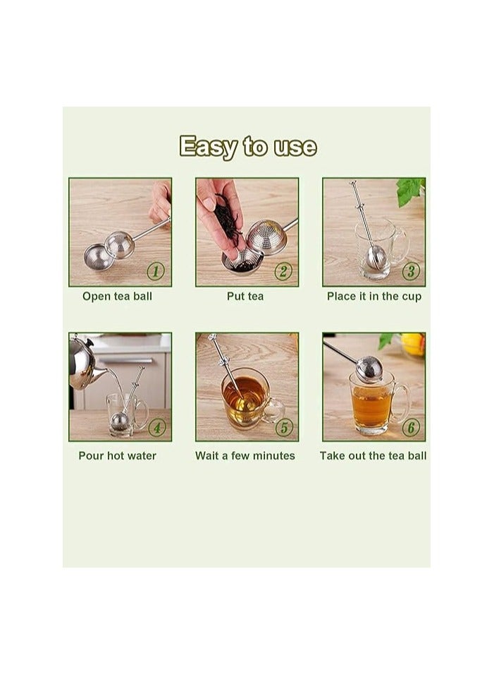 1 Pcs Tea Ball Infusers, Long-Handle Tea Strainer Stainless Steel for Loose Leaf Tea Spices and Seasonings in Office or Travelling - Image 4