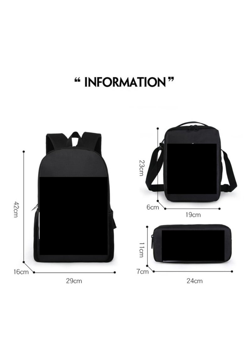 Children's leisure load reducing large capacity printed backpack for elementary school students, 3-piece set - Image 2
