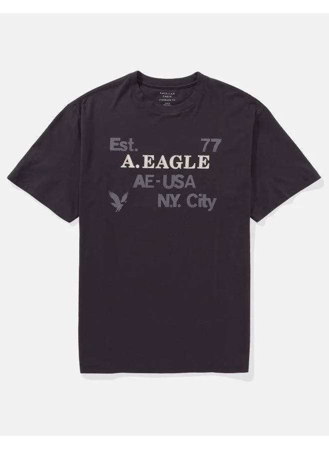 American Eagle AE Applique Logo Graphic T-Shirt